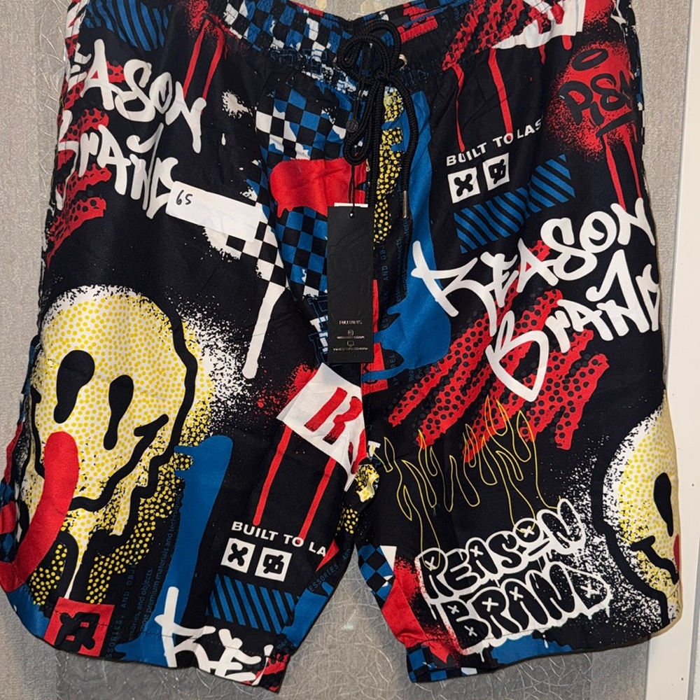 Red, white & blue Swim Shorts  mens swim trunk size xl